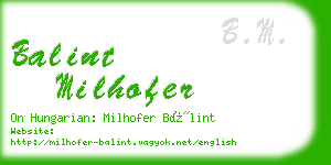 balint milhofer business card